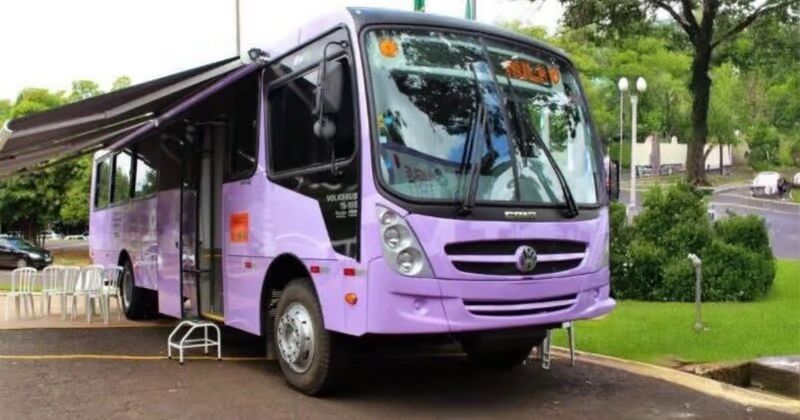 Ônibus Lilás chega a BC e outras cidades reforçando ações contra violência doméstica