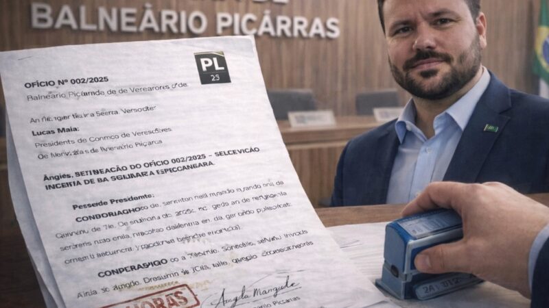 Presidente do PL dá 72 horas para Câmara de Balneário Piçarras responder sobre segurança